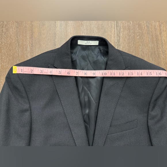 Corneliani CC Collection Black/Gray Check Peak Lapel Wool Blazer EU 50 US 40R - Picture 2 of 8